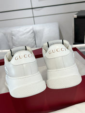 GG SCREENER SNEAKER WITH CRYSTALS IN IVORY BEIGE MIX RHINO GRAY CALFSKIN