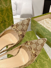 HORSEBIT SLINGBACK 105 IN TAN BEIGE CANVAS
