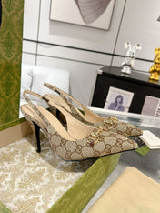 HORSEBIT SLINGBACK 105 IN TAN BEIGE CANVAS