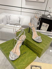GG 105 STRAPPY SANDAL SILVER CALFSKIN