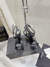 HIGH-HEEL 85 MM SANDAL MULE IN BLACK SILK