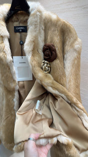 CHANEL 25S SNOW RABBIT FUR COAT 498