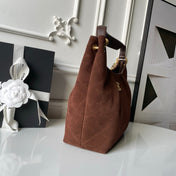 CHANEL 25S HOBO BAG 31 IN DARK BROWN SUEDE WITH GOLD HARDWARE