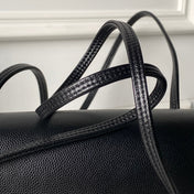 CHANEL 26S SMALL PREPPY COCO FLAP BAG 22 IN BLACK GRAINED CALFSKIN GOLD HARDWARE