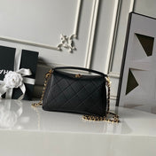 CHANEL 26S HOBO BAG SMALL 23 IN BLACK QUILTED LAMBSKIN GOLD HARDWARE