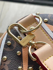 KEEPALL BANDOULIÈRE 50 IN PARFLECHE PATTERN MONOGRAM CANVAS