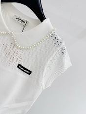 MIUMIU 26S SHORT-SLEEVED KNIT POLO SHIRT STYLE 1073