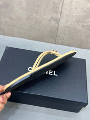 CHANEL 26S FLIP FLOPS IN BEIGE CALFSKIN CC LOGO