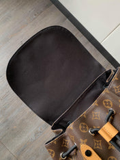 LV 25S CHRISTOPHER BACKPACK 44 IN BROWN AND BLACK CANVAS MONOGRAM