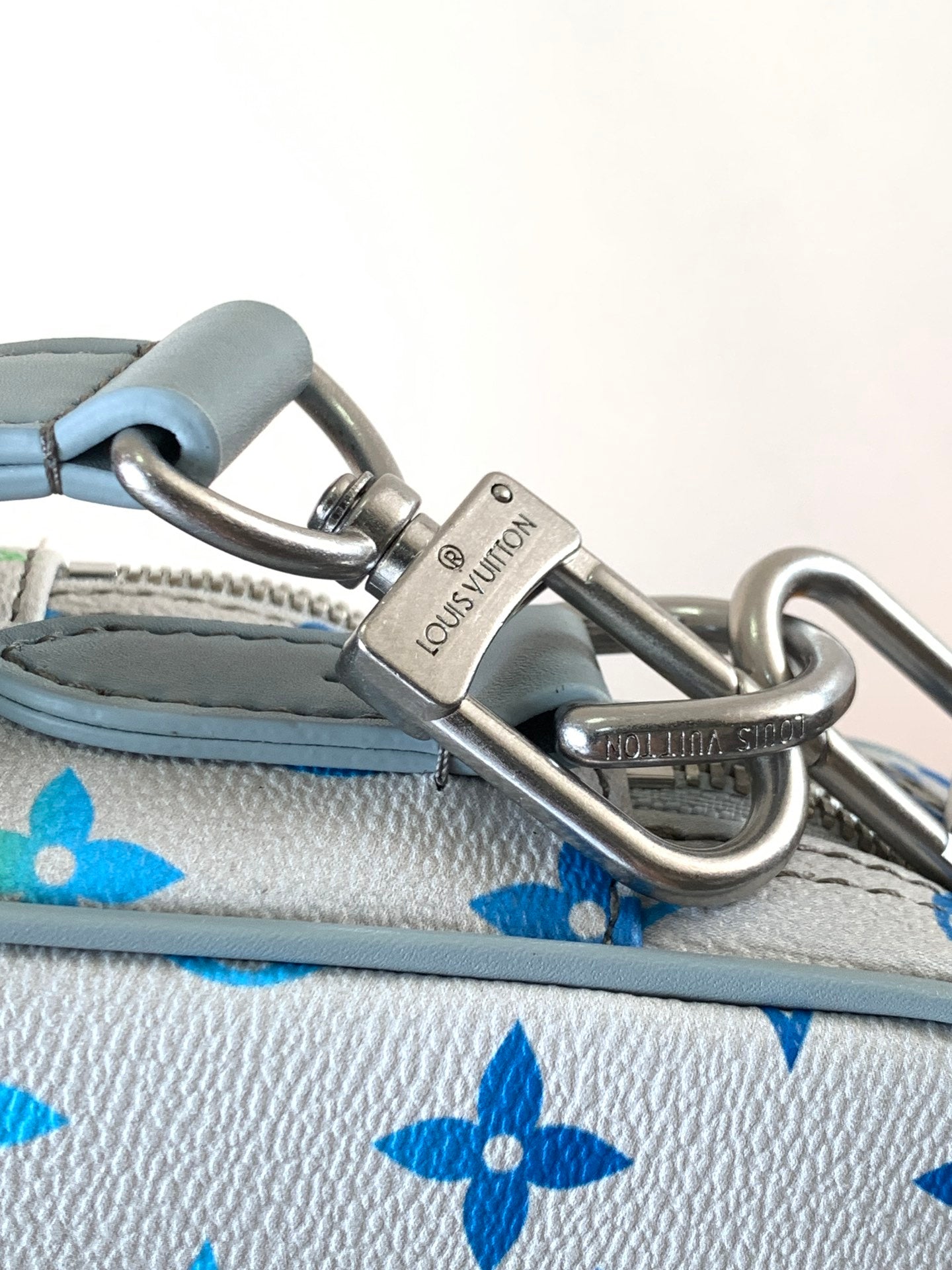 LV 25S NIL BAG 25 IN LIGHT BLUE MONOGRAM CANVAS AND CALFSKIN SILVER HARDWARE