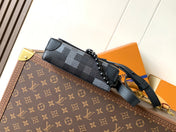LV 25S STEAMER BAG 18 IN DAMOFLAGE BLACK CANVAS