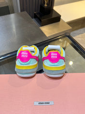 MIUMIU 26S SNEAKERS IN MULTICOLOR FABRIC AND SUEDE