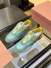 MIUMIU 26S SNEAKERS IN MULTICOLOR FABRIC AND SUEDE