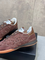 CHANEL 26S SNEAKERS IN DARK BROWN SUEDE QUILTED CC LOGO