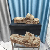 THICK-SOLE SLIPPERS PEANUT BROWN SATIN