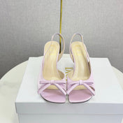 DIOR 26S HIGH-HEEL BACK-STRAP SHOES IN PALE DUSTY PINK SATIN