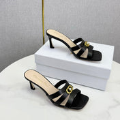 DIOR 26S 30 MONTAIGNE HIGH-HEELED IN BLACK CALFSKIN GOLD HARDWARE