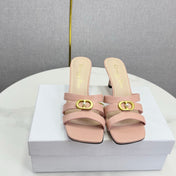 DIOR 26S 30 MONTAIGNE HIGH-HEELED IN LIGHT PINK CALFSKIN GOLD HARDWARE