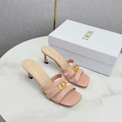 DIOR 26S 30 MONTAIGNE HIGH-HEELED IN LIGHT PINK CALFSKIN GOLD HARDWARE
