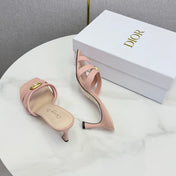 DIOR 26S 30 MONTAIGNE HIGH-HEELED IN LIGHT PINK CALFSKIN GOLD HARDWARE