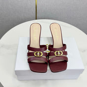 DIOR 26S 30 MONTAIGNE HIGH-HEELED IN BURGUNDY RED CALFSKIN GOLD HARDWARE