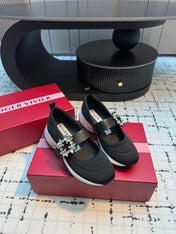 VIV' RUN BALLERINAS IN BLACK FABRIC