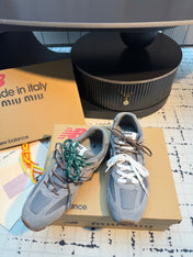 MIUMIU 26S RUNNING SNEAKERS IN GREY SUEDE AND MESH RUBBER SOLE