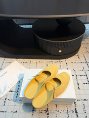 THE ROW 26S MARY JANE MULES 20MM IN YELLOW SUEDE
