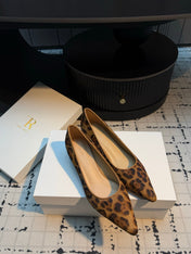 THE ROW 26S POINTED TOE HIGH HEELS 35MM IN BROWN SPOTTED CALF HAIR