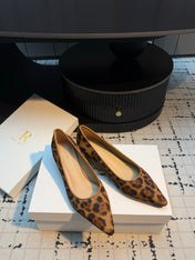 THE ROW 26S POINTED TOE HIGH HEELS 35MM IN BROWN SPOTTED CALF HAIR