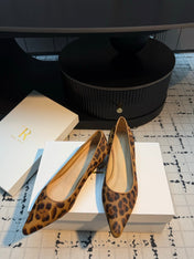 THE ROW 26S POINTED TOE HIGH HEELS 35MM IN BROWN SPOTTED CALF HAIR