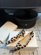 THE ROW 26S POINTED TOE HIGH HEELS 35MM IN WHITE SPOTTED CALF HAIR