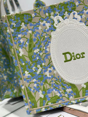 DIOR 26S BOOK TOTE BAG 42 IN  MUTICOLOR BAYADERE FABRIC