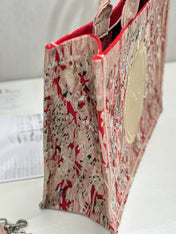DIOR 26S LARGE BOOK TOTE 42 IN LIGHT BEIGE WOVEN FABRIC STYLE 2