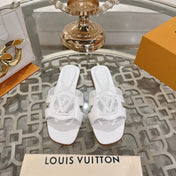 ISOLA FLAT SLIDE IN WHITE CALFSKIN