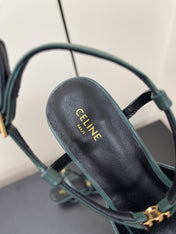 MORRAINE SLINGBACK PUMPS IN TEAL GREEN CALFSKIN