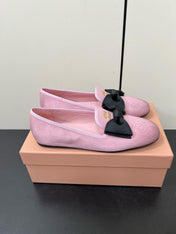 LOAFERS WITH BOW IN PINK SUEDE
