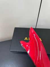 ALAIA WEDGE MULES 25S IN RED LAMBSKIN