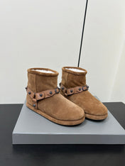 BALENCIAGA 25S ALASKA ANKLE BOOTS IN BROWN SUEDE AND LAMBSKIN