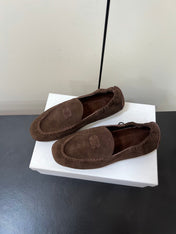 CELINE 26S MAILLON TRIOMPHE LOAFER IN DARK BROWN SUEDE