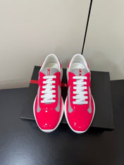 PRADA 26S SNEAKERS IN PINK PATENT CALFSKIN AND WHITE MESH