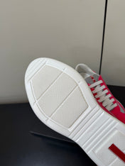 PRADA 26S SNEAKERS IN PINK PATENT CALFSKIN AND WHITE MESH