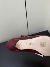 DIOR 26S POINTED-TOE HIGH HEELS 35MM IN DARK RED CALFSKIN GOLD HARDWARE