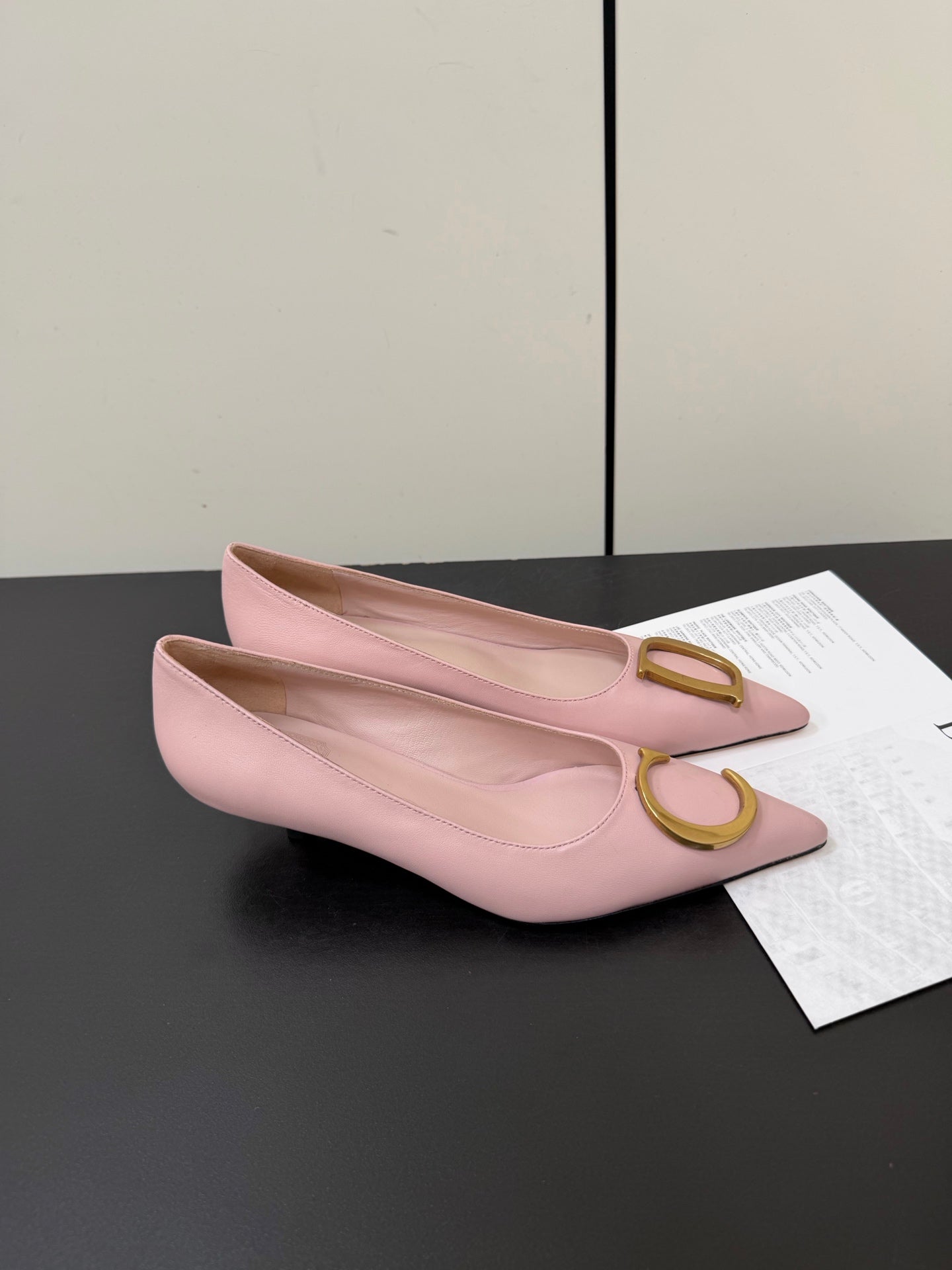 DIOR 26S POINTED-TOE HIGH HEELS 35MM IN PINK CALFSKIN GOLD HARDWARE