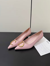DIOR 26S POINTED-TOE HIGH HEELS 35MM IN PINK CALFSKIN GOLD HARDWARE