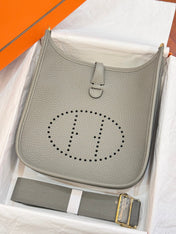 HM 26S EVELYNE BAG 23MM IN GRAY GRAINED CALFSKIN