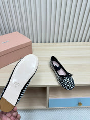 RHINESTONES MARY JANE FLATS IN BLACK SUEDE