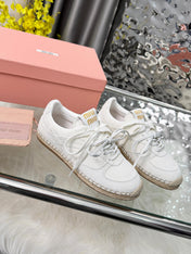 MIUMIU 26S SNEAKERS IN WHITE SUEDE
