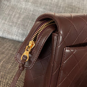CHANEL 26S QUILTED FLAP BACKPACK 28 IN BURGUNDY RED LAMBSKIN GOLD HARDWARE