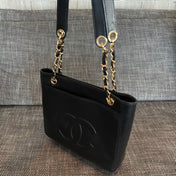 CHANEL 26S FLAP SHOULDER BAG 26 IN BLACK LAMBSKIN GOLD HARDWARE